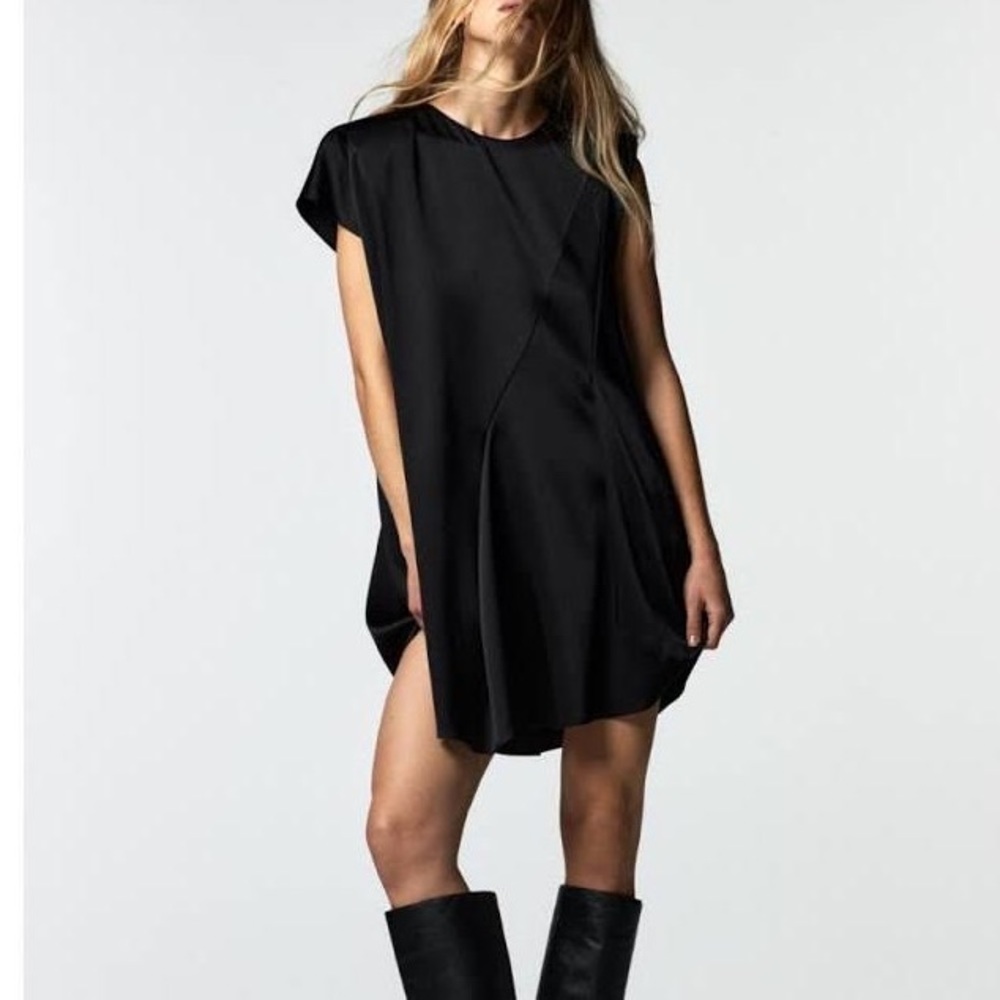 Zara Asymmetric Satin Dress - NWT Size XS